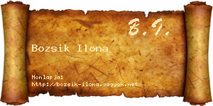Bozsik Ilona névjegykártya